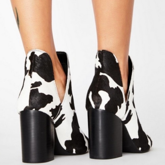 Steve Madden Cow Print Calf Hair Booties - Picture 2 of 12